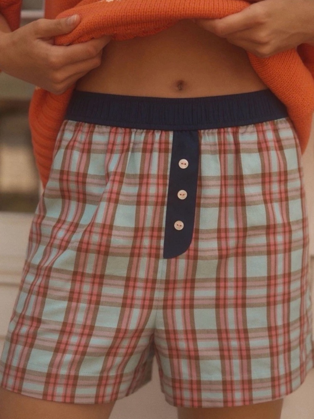 Anthropologie Wren Flannel Boxer Shorts